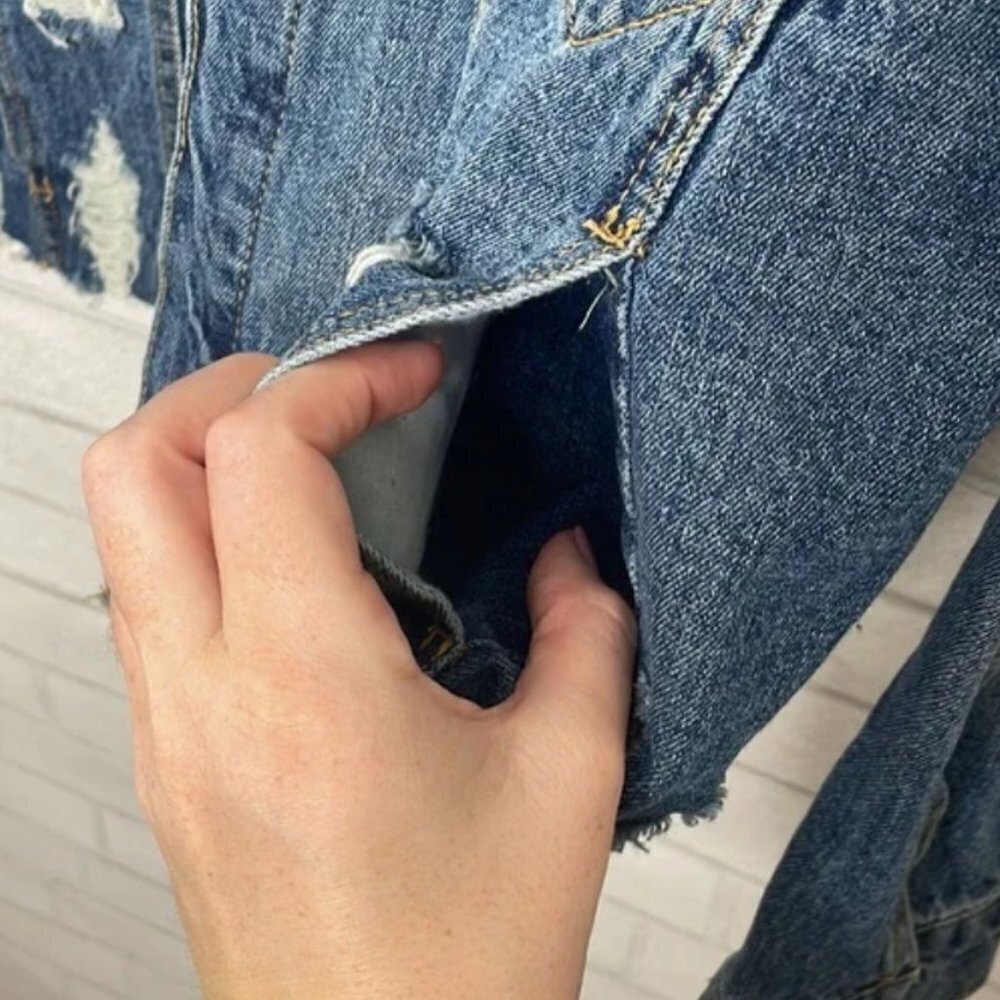 NWT Blank NYC Distressed Denim Jacket - Picture 6 of 12